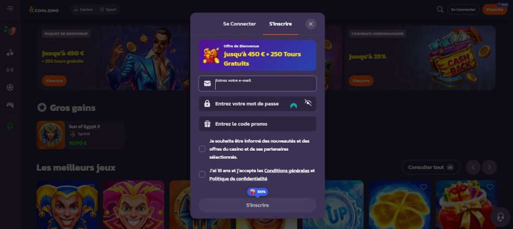 Coolzino Casino adhesion