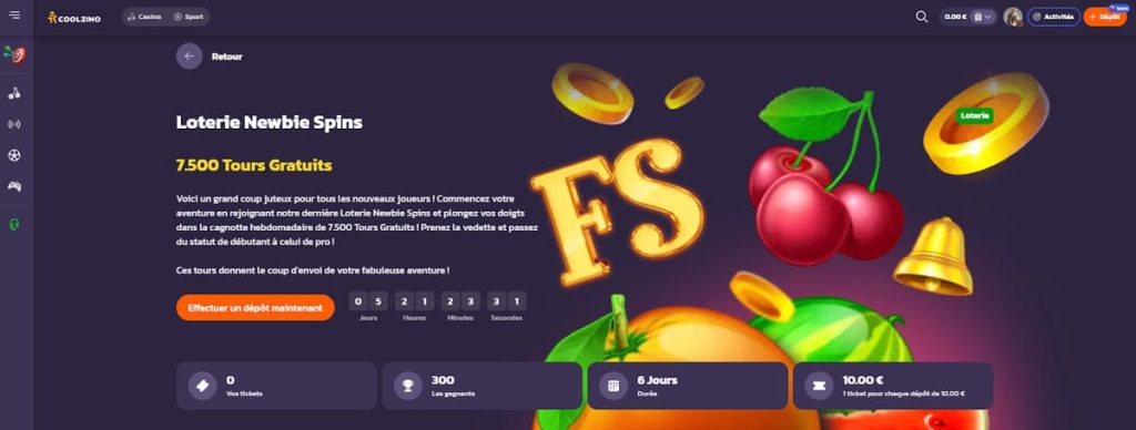 Coolzino Casino cashback