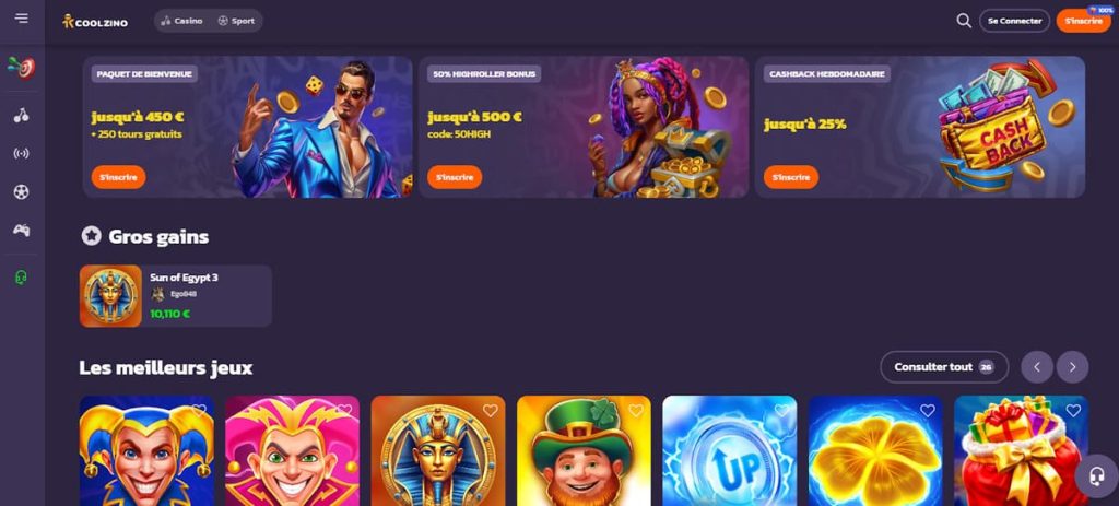 Coolzino Casino inscription