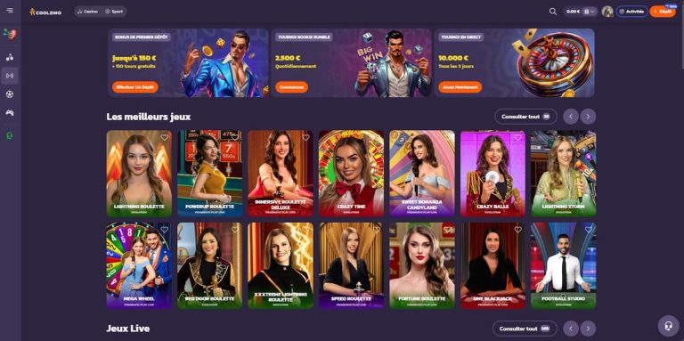 Coolzino Casino jeux live