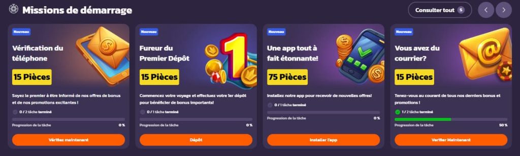 Coolzino Casino missions