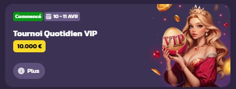 Coolzino Casino tournoi quotidien VIP
